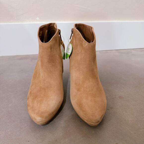 Paul Green Elle Suede Leather Heel Pointed Ankle Fall Boots Tan Brown sz 3.5 NWT - Picture 3 of 13